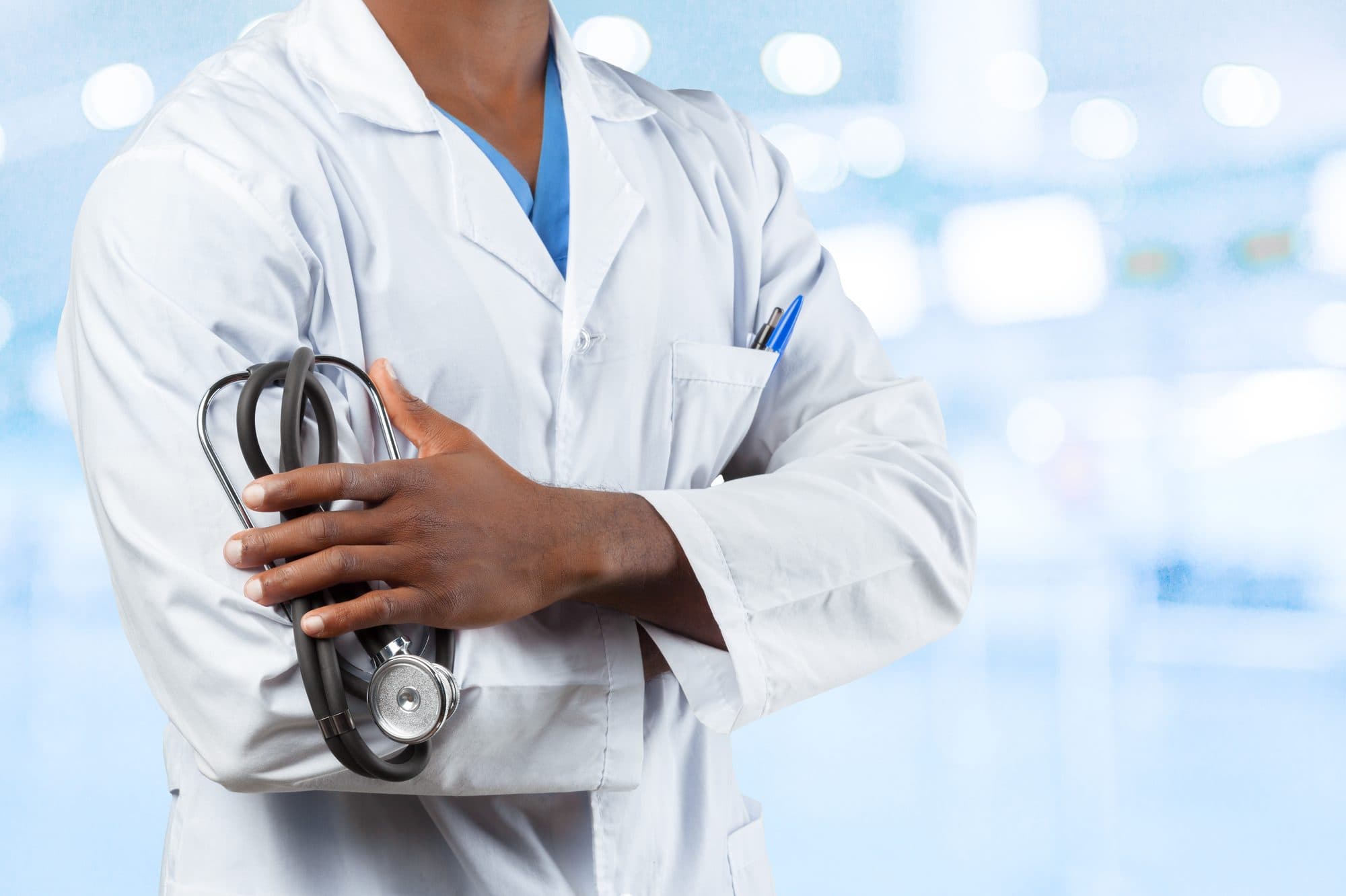 A doctor examining a patient
